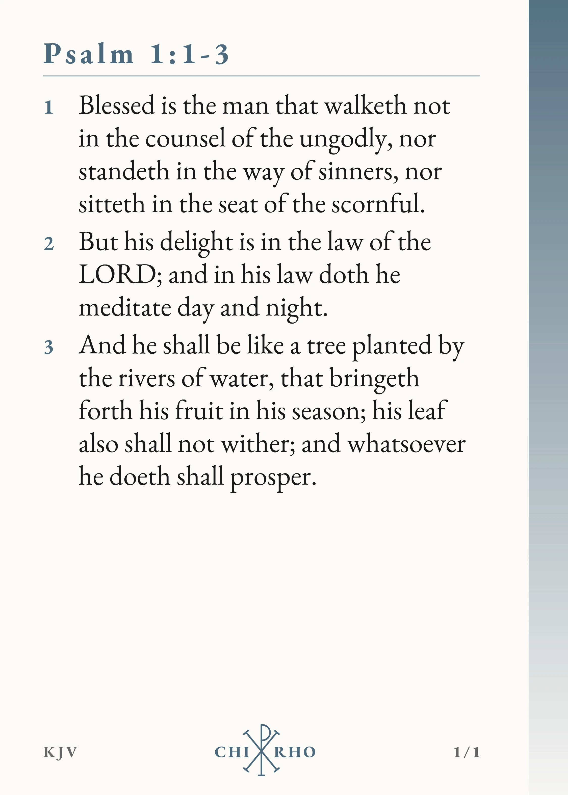 Psalm 1 card 1
